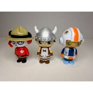 Remco Imagine Vinyl Figures Lot of 3 Canada Mountie Viking Astronaut Toy Set Vin